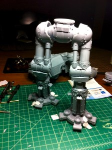Test fitting Reaver Titan leg assembly