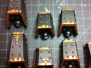 Reaver Titan piston guards with washed gold trim