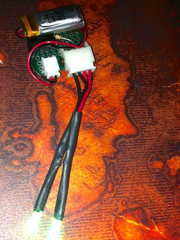 Lipo powered switchable dual 3mm LED setup