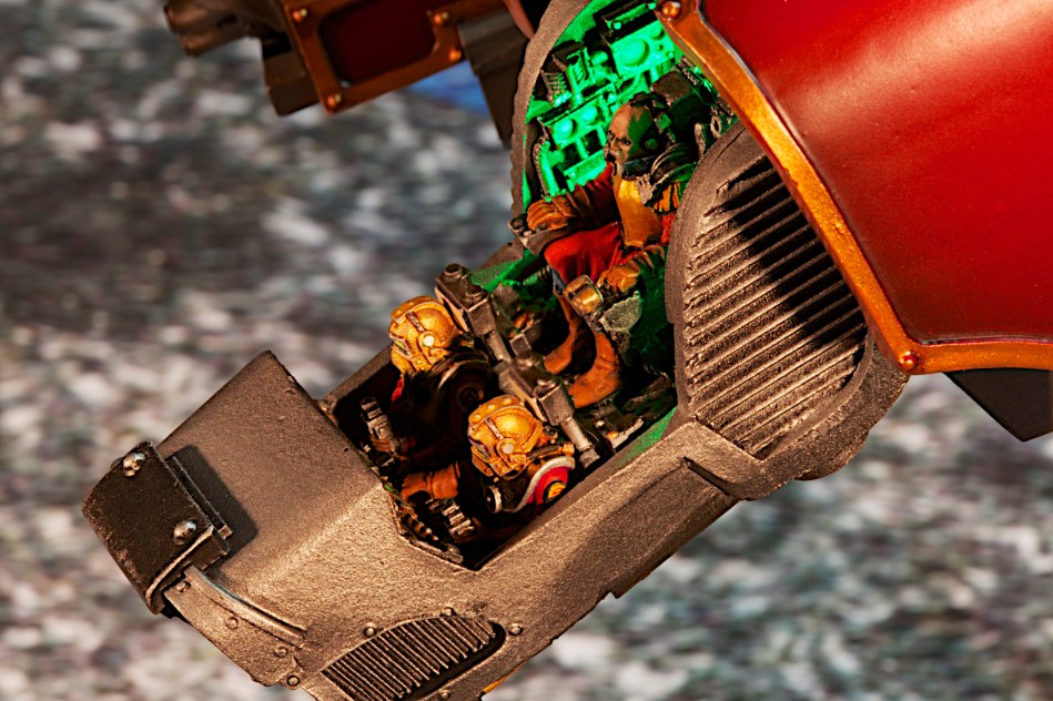 Forgeworld Warhound Titan open cockpit with LED lights