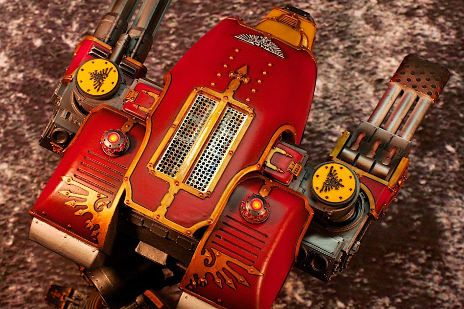 Forgeworld Warhound Titan Top Down shot showing metal reactor grill